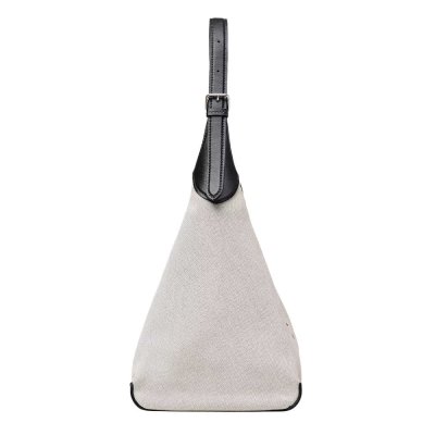 THE LEATHER-TRIM CANVAS BELTED SACK BAG